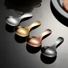 Short Soup Spoons Stainless Steel Ice Cream Dessert Spoon Cutlery Gold Home Restaurant Kitchen Dining Flatware Tableware Tool