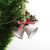 Décorations de Noël 3 pcs Noël Jingle Bells Ornements en métal Arbre Hang Pendentif Accrocher Mur Porche Décor sur Sonnette DIY Utilisation Artisanat Rouge Blanc Doré 220921