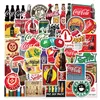 50Pcs-Pack colorato retrò bottiglia bevanda adesivi all'ingrosso adesivo in vinile laptop impermeabili auto scrapbooking bottiglia d'acqua scatola chitarra skateboard JDM decalcomania bagagli