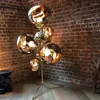 Zemin Lambaları Sanat Tasarım Volkan Lav Lambası Postmodern Elektrokaplatma Gül Altın Akrilik 7 Kafa Oturma Odası Dekorasyon Led Ayakta Işık