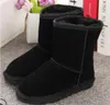 Nouveau style enfants Bailey 2 nœuds bottes en cuir véritable bambins bottes De neige solide Botas De nieve hiver filles chaussures enfant en bas âge