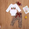 Clothing Sets 0-12months Born Baby Boys Girls Christmas Suit Tree Printed Pullover Top And Leopard Pants Christams Outfits 3pcs