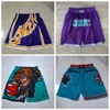 Heren shorts 2021 Team Basketball Korte stadsversie Gewoon Don Bear Sport Shorts Hip Pop Pant met Pocket Zipper Sweatpants Purple White Black Blue Yellow