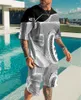 Мужские спортивные костюмы летняя мужская футболка, установленная домашняя жизнь на открытом воздухе спортивная спортзал фитнес 3D-печать персонализированная тренд-тренд европейская улица
