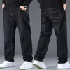 Mäns jeans överdimensionerade svartblå lös stor storlek för avslappnade fettbyxor lastbyxor Pantalon Homme 8xl 10xl 220922
