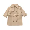 Boutique Autumn Fashion Kids Girl Long Trench Coats Toddler Baby Outerwear Children Clothing England Style Windbreaker 20220922 E3