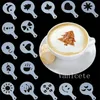 16 Pcs/set Fancy Coffees Printing Model Coffee Stencils Coffee-Drawing Cappuccino Mold Powdered Sugar Sieve Tools T9I002093