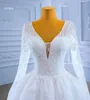 Elegant Wedding Dress Long Sleeve White Tulle Turkey Bridal Ball Gown SM67364