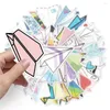 Envoltório de presentes 50 pcs desenhos animados papel avião adesivos para notebooks papelaria scrapbook adesivo estético scrapbooking material artesanato suprimentos