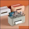 Tissue Boxes Napkins Household Living Room Remote Control Tabletop Napkin Carton Simple Mti-Functional Suction Box Mask S Bdesports Dhfap