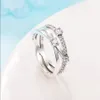 100% 925 Sterling Silver Sparkling Triple Band Ring Fit Pandora Jewelry Engagement Wedding Lovers Fashion Ring