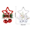 Christmas Decorations Christmas Star Bell Pendant with Bowknot Pendant Hanging Wood Charm Crafts for Indoor Outdoor Garden Yard Decoration 220921