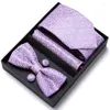 Bow Lies Fashion for Men Silk Butterfly Bowtie Red Designer Hanky ​​Cufflinks Set in Nice Gift Box Packing