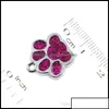 Charms Jewelry Findings Components 50Pcs Hc358 Bling Enamel Cat Dog/Bear Paw Prints Hang Pendant Fit Rotating Key Chain Bdehome Ot507