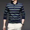 Męska najlepsza marka mody pasiaste w paski zwykłe koszule polo dla swobodnego projektanta topów z długim rękawem odzież 220922