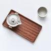 Wood Fruit Plates Eco-friendly Wooden Rectangular Teacup Tray Dried Fruits Snack Candy Cake Dishes Trays Restaurant Serving Plates TH0403