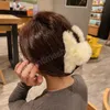 冬のぬいぐるみヘアクリップビッグサイズフェイクファーバレットカニクリップ女性ヘアアクセサリーソリッドカラーヒョウ毛皮の爪1221447