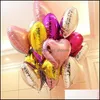 Dekoracja imprezy 10pcs 10 cali różowa folia folia balony ślub ślub wszystkiego najlepszego z okazji urodzin adt aluminium loversaire ballons yydhhome dhe8b