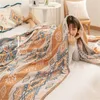 Blankets Ethnic Style Throw Blanket Cotton Muslin Sofa Cover Cozy Bed Couch Decoration Chic Soft Outdoor Bohemian