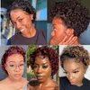 Lace Wigs Pixie Cut Short Bob Curly Human Hair 13X1 Transparent 99J Burgundy Water Deep Wave Front For Women 220921