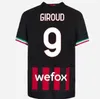 Manga longa 11 Ibrahimovic Soccer Jerseys 22 23 Qualidade tailandesa personalizada 10 CALHANOGLU 13 ROMAGNOLI 19 Theo 39 Paqueta Design Your Own Football Wear