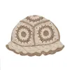 Beanieskull Caps Korean Hollow Knitte Hat Women Handmade Crochet Basin Spring Summer Summer Sun Sun Sun 220921