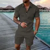 Tute da uomo da uomo Shorts shorts shorts set estate di tuta a due pezzi da uomo con cerniera casual con cerniera di fitness maschio streetwear maschio