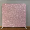 Party Decoration Customzied White And Pink Shiny Sequin Po Booth Pillow Backdrop Tension Fabric Background