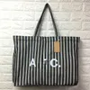 Sacs à bandoulière à rayures verticales Sac de panier décontracté en toile de style japonais