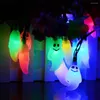 Struny 20/30 diody LED Kształt ducha sznur światło wiszące Halloween Decor LED LED LAVE LAMPA LAMPĘ na DIY HOME HOME Party Materiały na zewnątrz