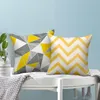 Pillow Case Yellow Geometric Cushion Covers Diamond Square Cases Striped Bedroom Sofa Soft Throw Pillows