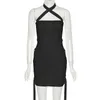 Casual Dresses XUXI Women French Strappy Halterneck Dress Feminine Sense Skinny Tight-fitting Hip Skirt Summer 2022 E1490