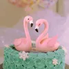 お祝いの供給ピンクシッティングスワン素敵なケーキの飾り誕生日ベビーシャワーパーティーの装飾ギフトのための正方形の丸いトッパー