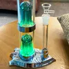 LTQ Vapor Hookahs 3 Layer of percolators Water Pipes Original Aurora LED Base Switchable Colors Oil Dab Rigs 14mm Female Joint Glass Bongs Kits