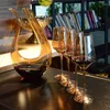 Copos de vinho de alta qualidade revestimento de ouro xícara de chumbo de cristal de cristal vermelho de vidro vermelho grande capacidade e decantador