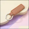 Keychains Creative Pu Leather Keychain Metal Keyring Car Keychains Pendant Personalise Gift Key Chain 10 Colors C3 Drop Dhseller2010 Dhn4E