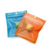 Packaging Bags 100pcs Mylar Bag Colored Resealable bag Front Clear Plastic Candy Packaging Pouch Flat Heat Seal