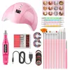 Nagelkonstpaket Professionell akryl för nybörjare UV -lampa och borrtorkning Poly Manicure Full Set Nails Accessories Gel Tools Kit6577185