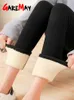 Leggings da donna Garemay a vita alta 12% spandex pantaloni caldi invernali skinny in velluto spesso in pile per ragazza 220922