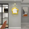 Relógios de parede Modern Fun Acrílico Relógio Sala de estar Amarelo Simples Bonito Elegante Arte Relógio Quarto Chic Silencioso Wandklok Home Decor