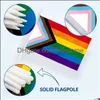 Flagi banerowe Anley Progress Rainbow Pride Mini Flag Hand trzymał mały miniaturowy transpłciowiec na patyku, odporny na fade V Otfgu