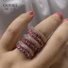 Wedding Rings GODKI 2022 Trendy Rain Curtain Charms Cubic Zircon Statement Ring For Women Finger Beads Charm Bohemian Beach Jewelry