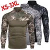 Herrtröjor utomhus militär enhetlig taktisk t-shirt långärmad kamouflage topp 220922