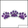 مكونات السحر المجوهرات مكونات 50pcs HC358 Bling المينا Cat Dog/Bear Paw مطبوعات معلقة قلادة تناسب سلسلة مفاتيح الدوران Bdehome OT507