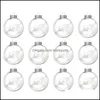 Décoration de fête 20pcs 8cm boule suspendue creuse de Noël transparent fleur éternelle ronde bricolage boules de Noël ornement goutte Deli Bdesports Dhnvn