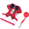 Dog Collars Elegant Bowtie Harness And Leash Adjustable Cat Vest Leashes Set Cute Bow Knot Tuxedo Suit For Cats Kitten Puppy