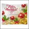 Décoration de fête Toiles de fond textiles à utiliser dans la photographie Fond de Noël Couleur Corde Boule de Noël Thème de vacances Décor Tissu Dro Mxhome Dhwrv