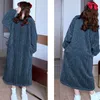 Kobieta dla kobiet jesień zimowe koszule nocne Kostki Kobiety Solidne Eleganckie, Grube, podstawowe delikatne delikatne O-Neck Lose A-Line Nightdress Flannel 220922