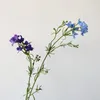 Flores decorativas Simulación Flor azul Púrpura Delphinium pequeña Swallow de Swallow Artificial Decoración de bodas para el hogar seco para festivo