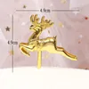 Noel Dekorasyon Malzemeleri Kek 3D Kart Çim Dairesi Yaprak Sika Geyik Noel Ağacı Şeklinde Parti Dekor Kek Aksesuar 2mh D3